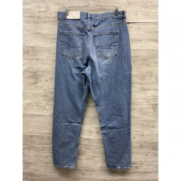 American Eagle Mom Jeans Blue Denim Classic Fit Cotton Womens 12/31 - Picture 5 of 9